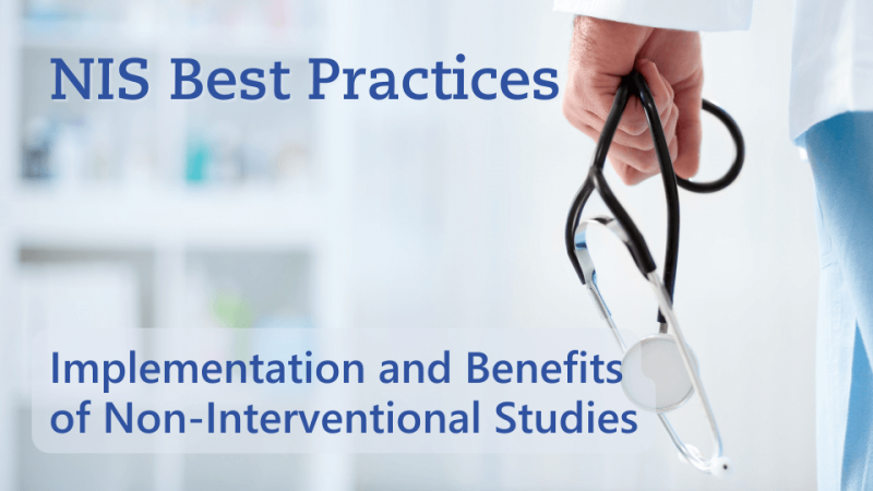 text image "NIS Best Practices - Implementation and Benefits of Non-Interventional Studies" by Metecon GmbH