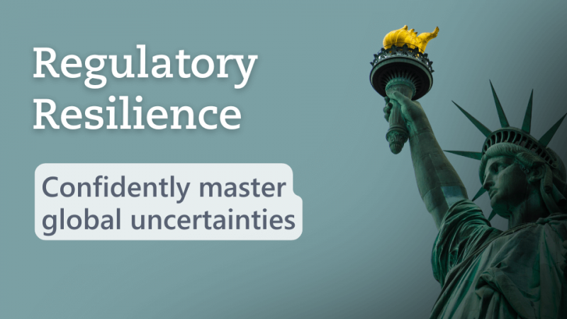 text image "Regulatory Resilience - Confidently master global uncertainties" by Metecon GmbH